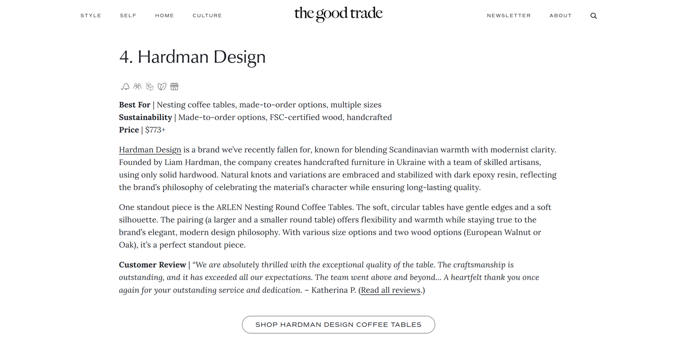 7 nachhaltige Couchtische aus Massivholz (2026)