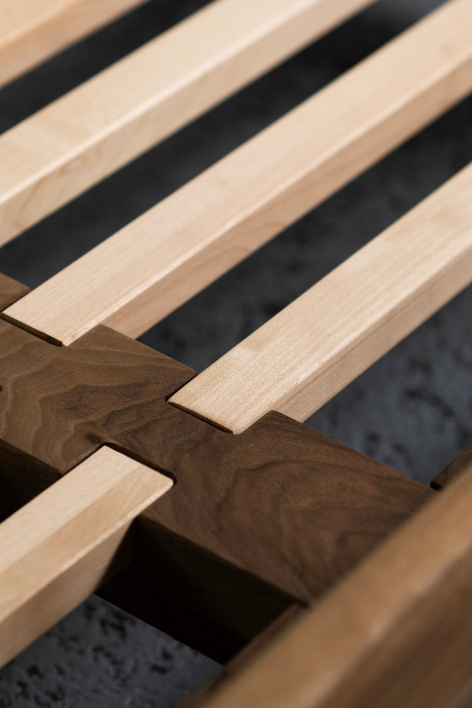 Solid wood slat system ensures stability and minimizes cupping.