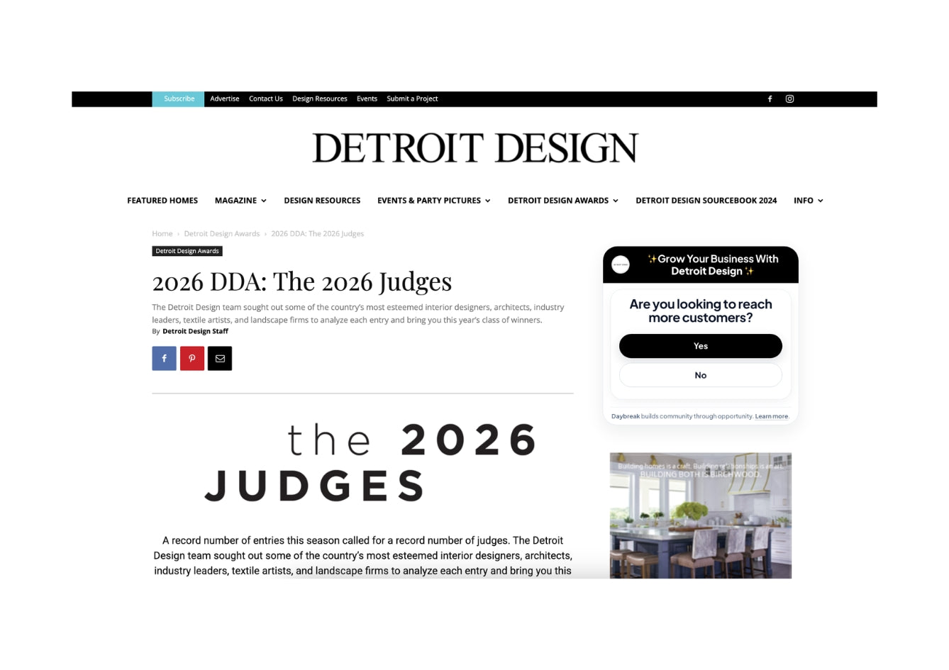 Ausgewählt als Jurymitglied der Detroit Design Awards 2026